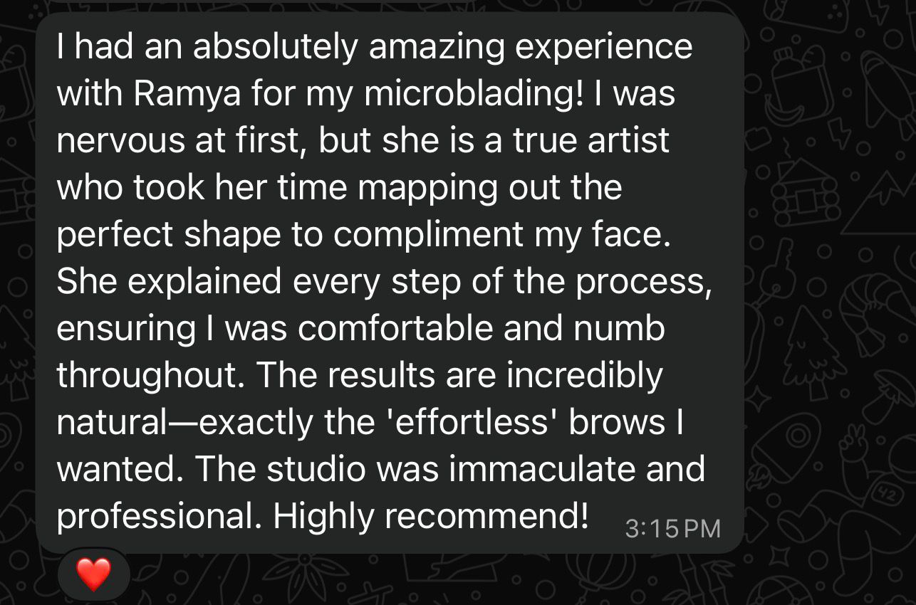 Review from Microblading Client