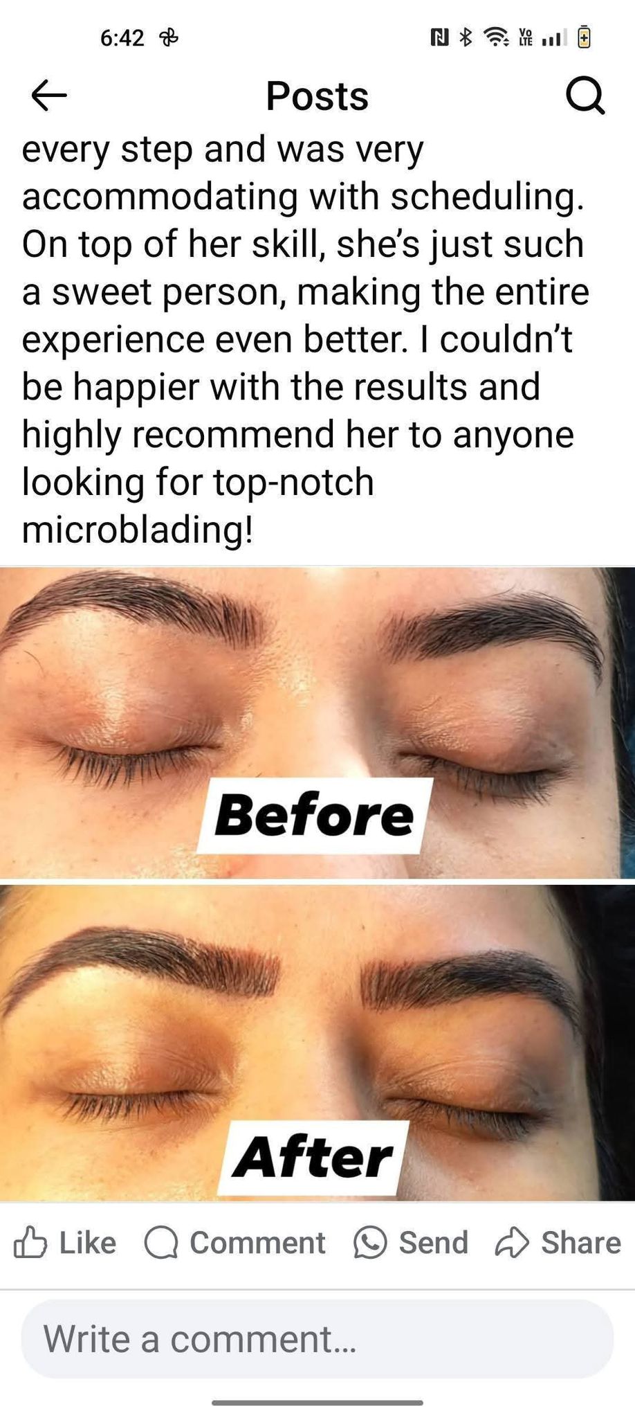 Review from Microblading Client